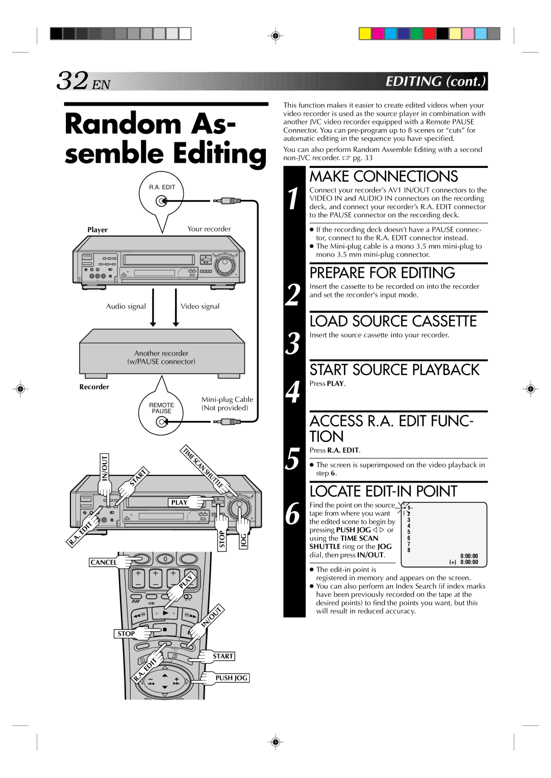 JVC HR-E939EG specifications Random As, Semble Editing 