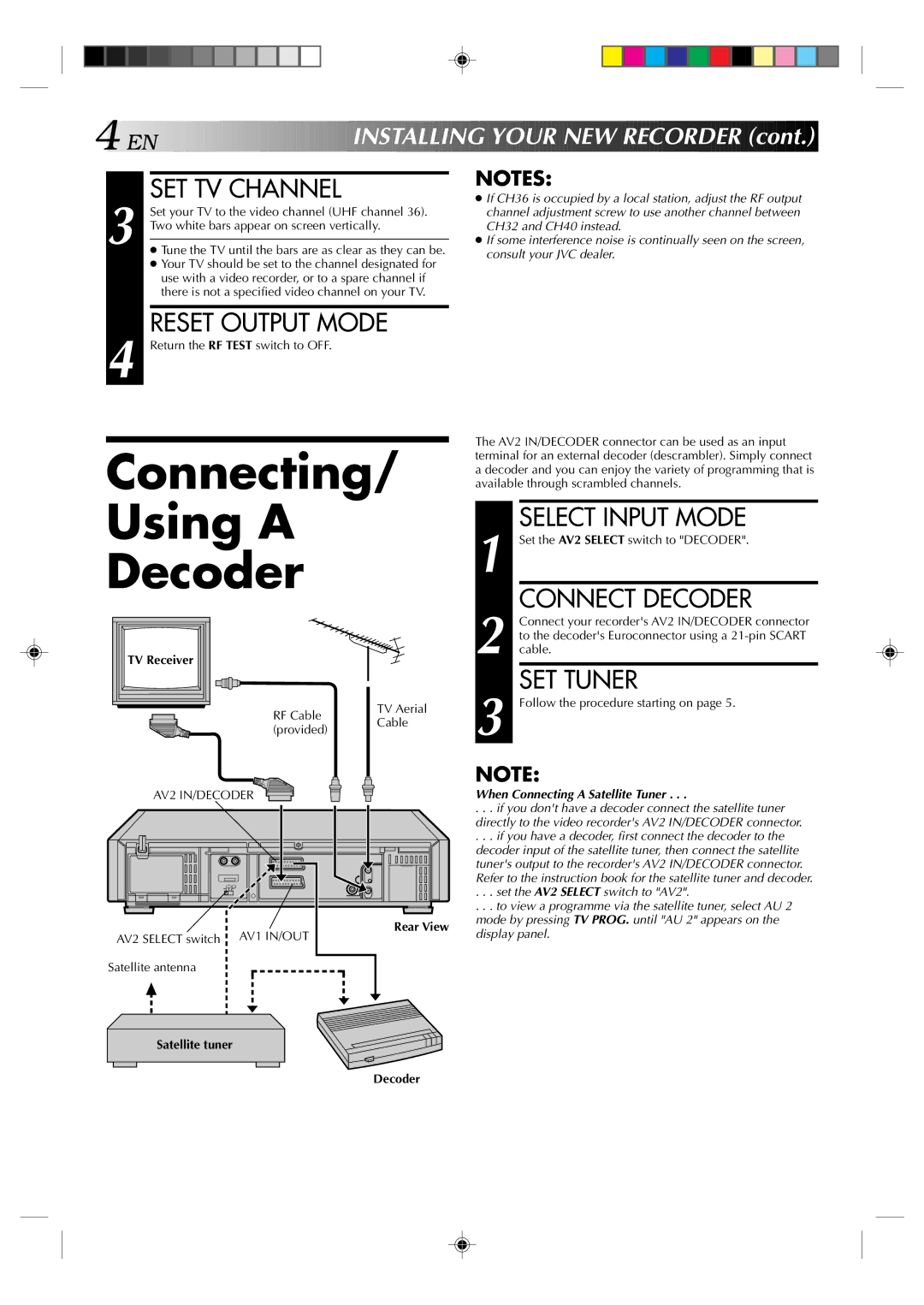 JVC HR-E939EG specifications Connecting Using a Decoder 