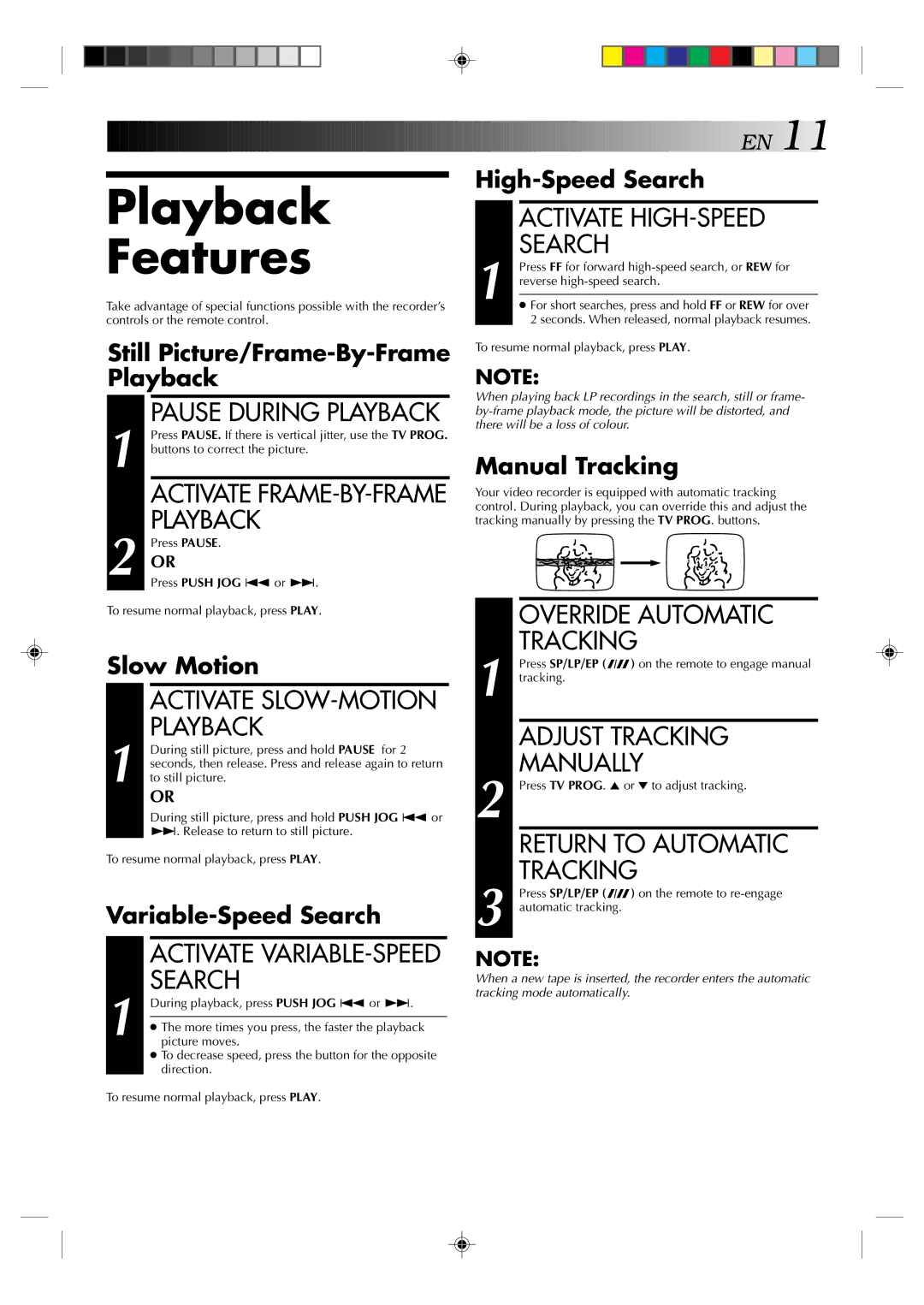 JVC HR-J231MS specifications Playback Features 