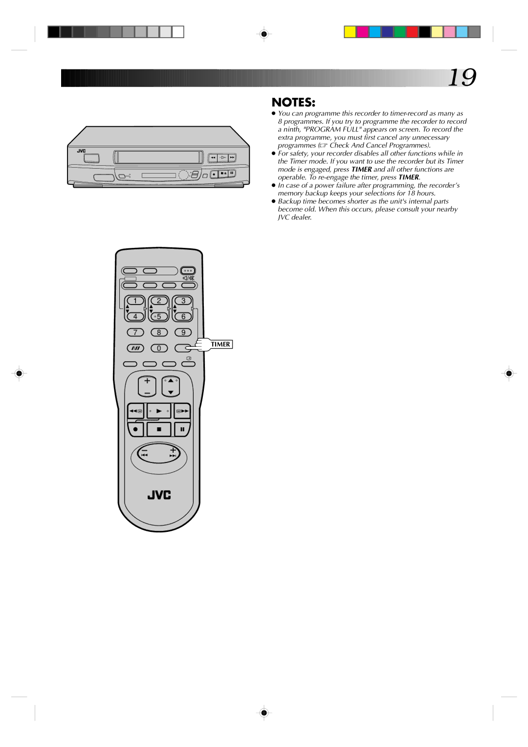 JVC HR-J231SA specifications Timer 