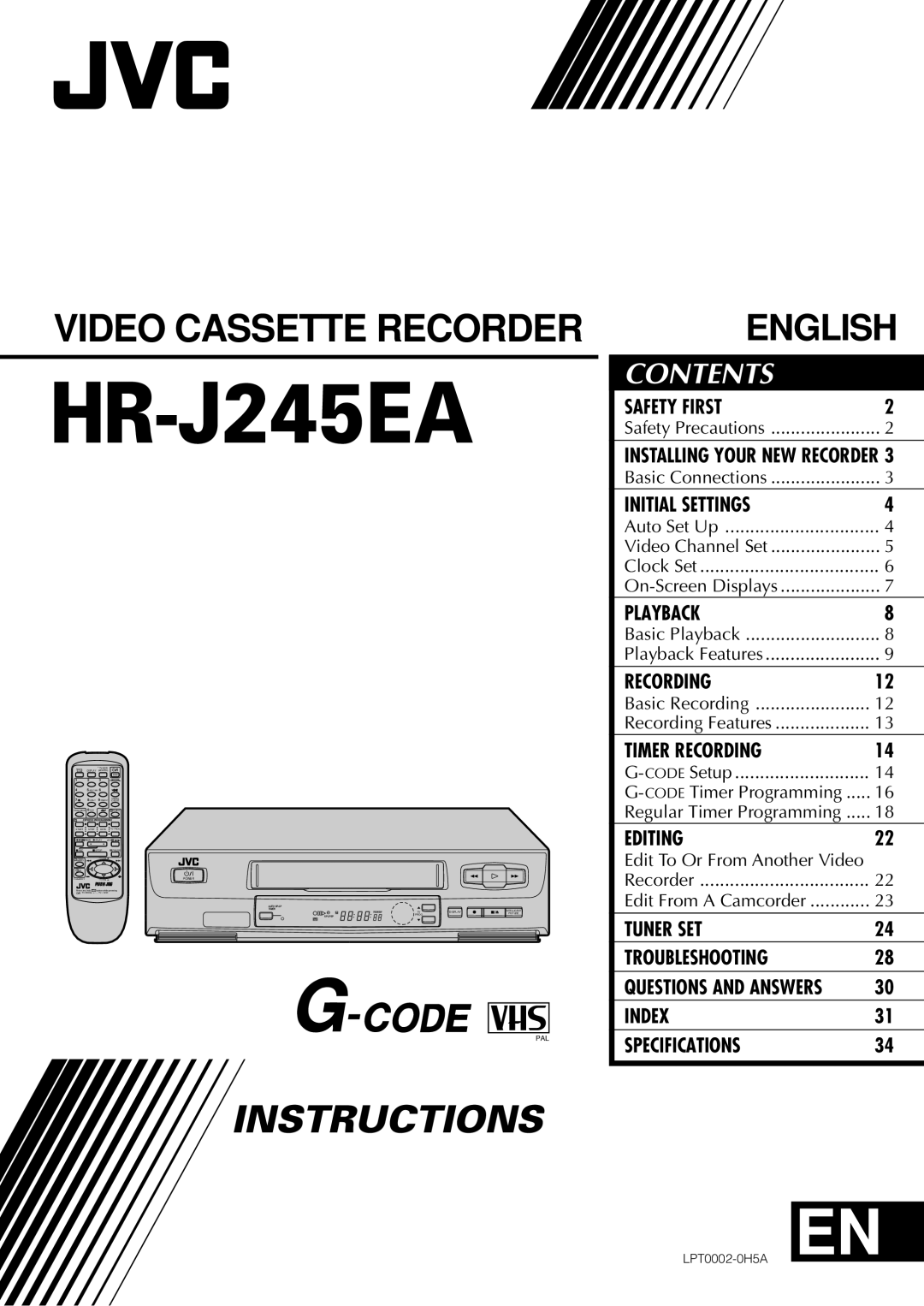 JVC HR-J245EA specifications 