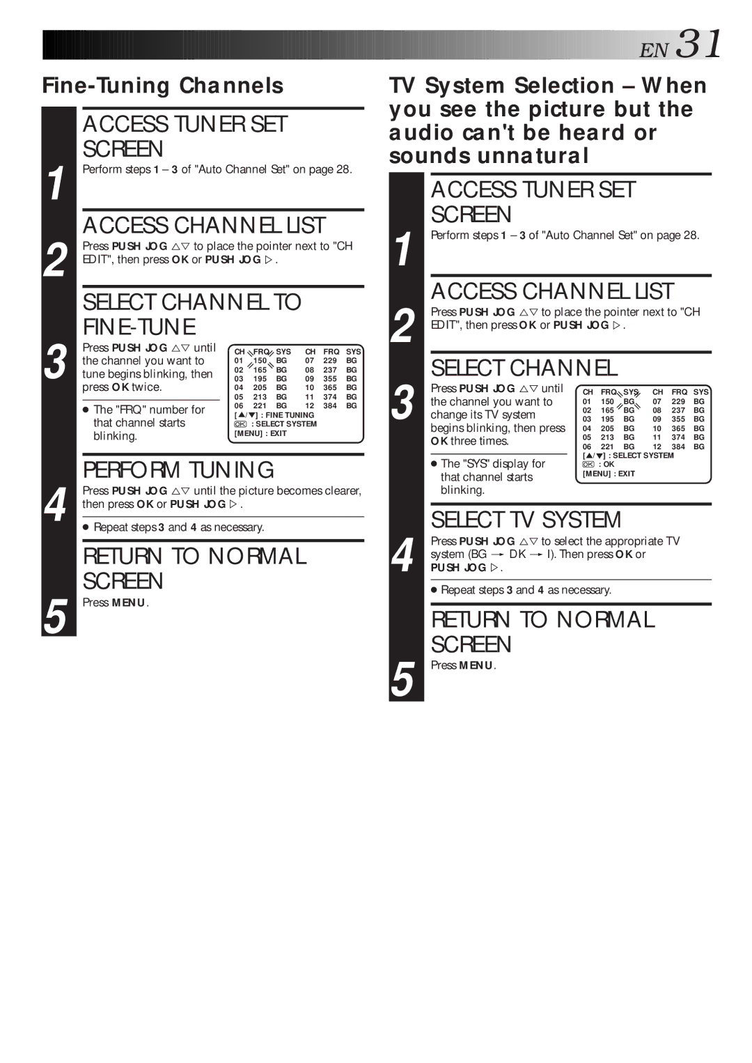 JVC HR-J261MS, HR-J267MS instruction manual Fine-Tune, Fine-Tuning Channels 