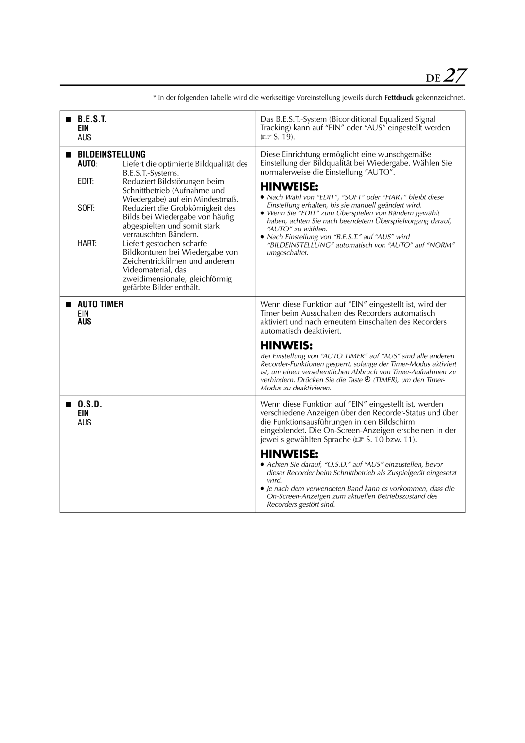 JVC HR-J278EU manual E.S.T, S.D 