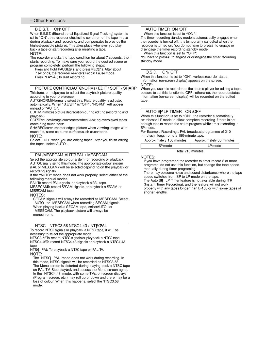 JVC HR-J281MS, HR-J287MS, LPT0590-001A manual When this function is set to on, When this function is set to OFF 