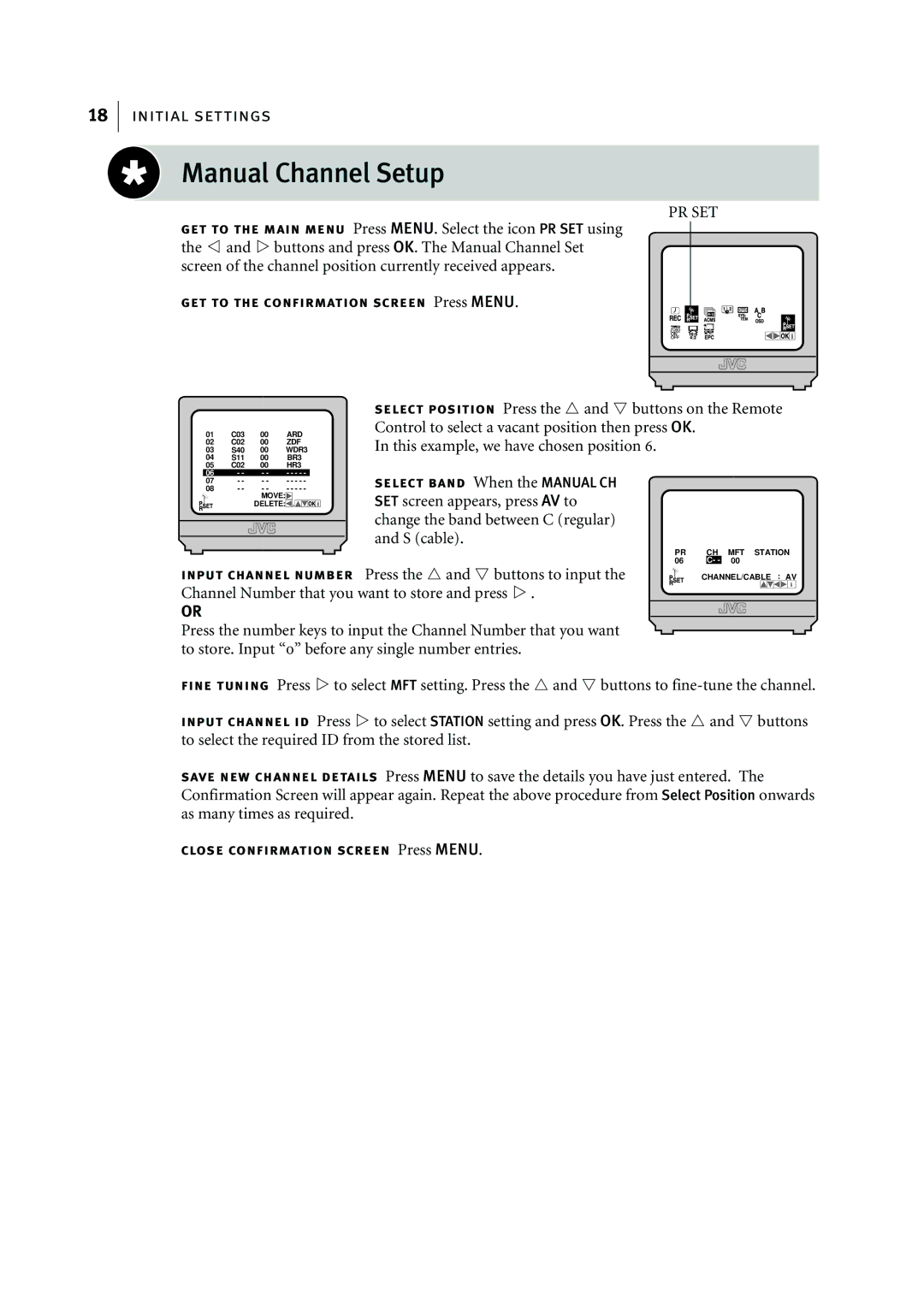 JVC HR-J295EK manual Manual Channel Setup, Pr Set 