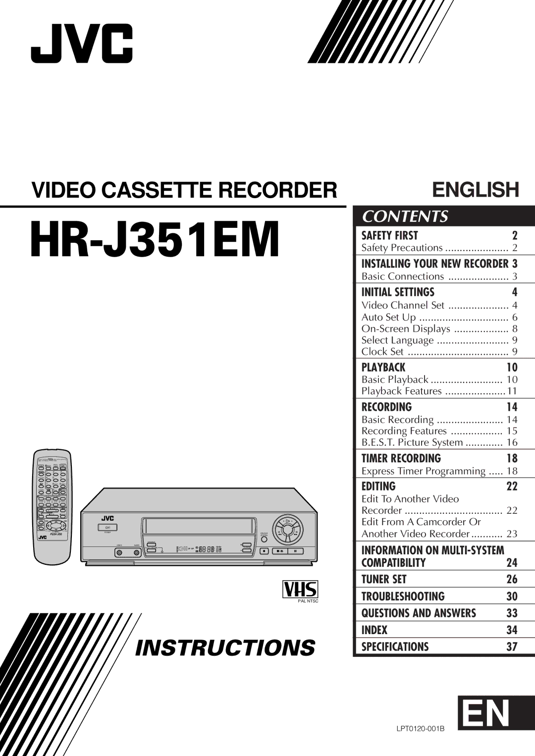 JVC HR-J351EM specifications 