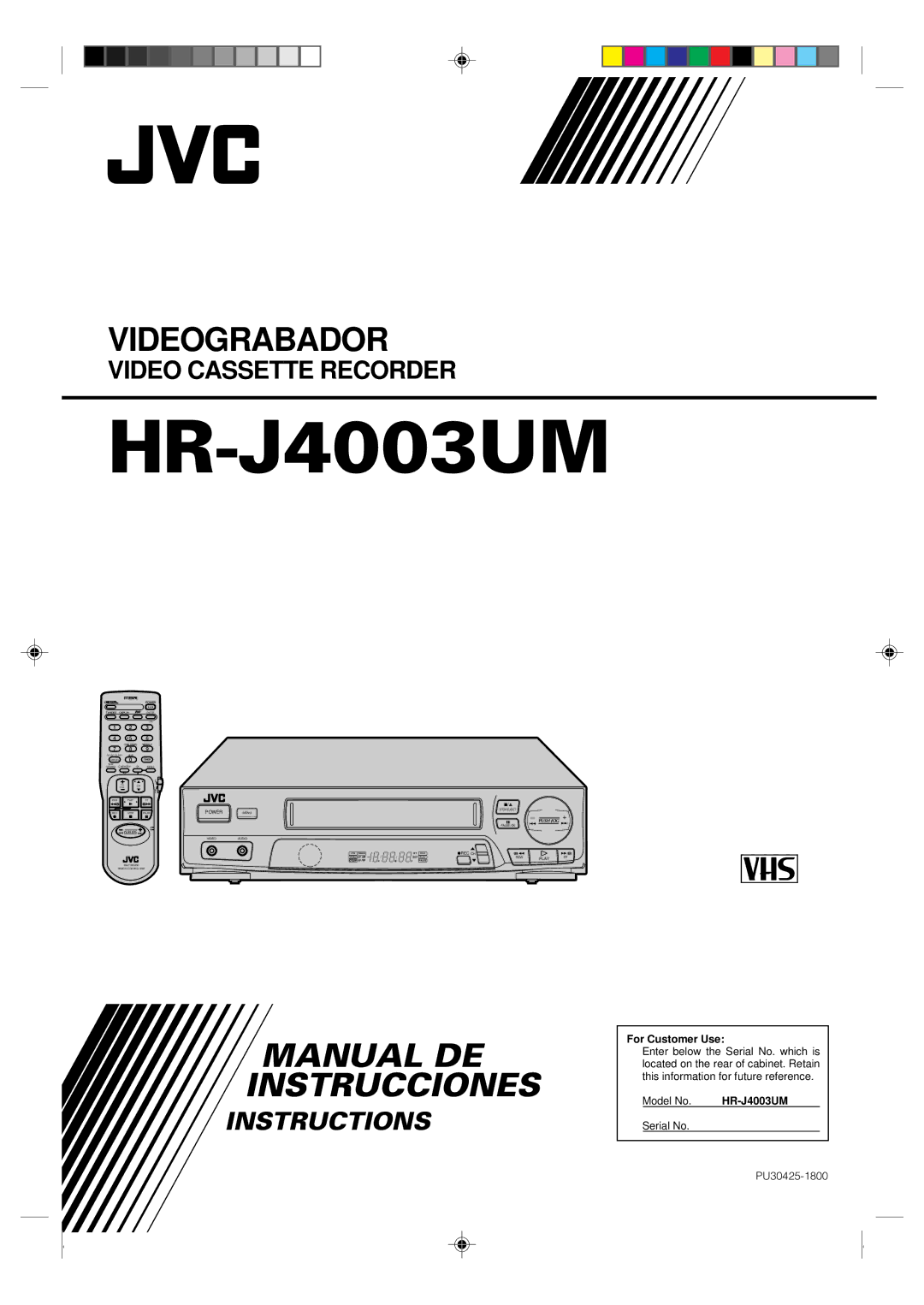 JVC HR-J4003UM manual 