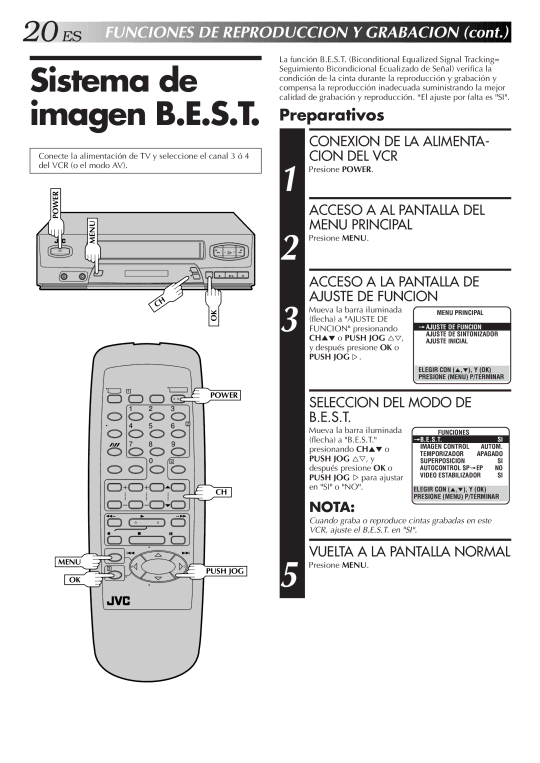 JVC HR-J4006UM manual Preparativos 