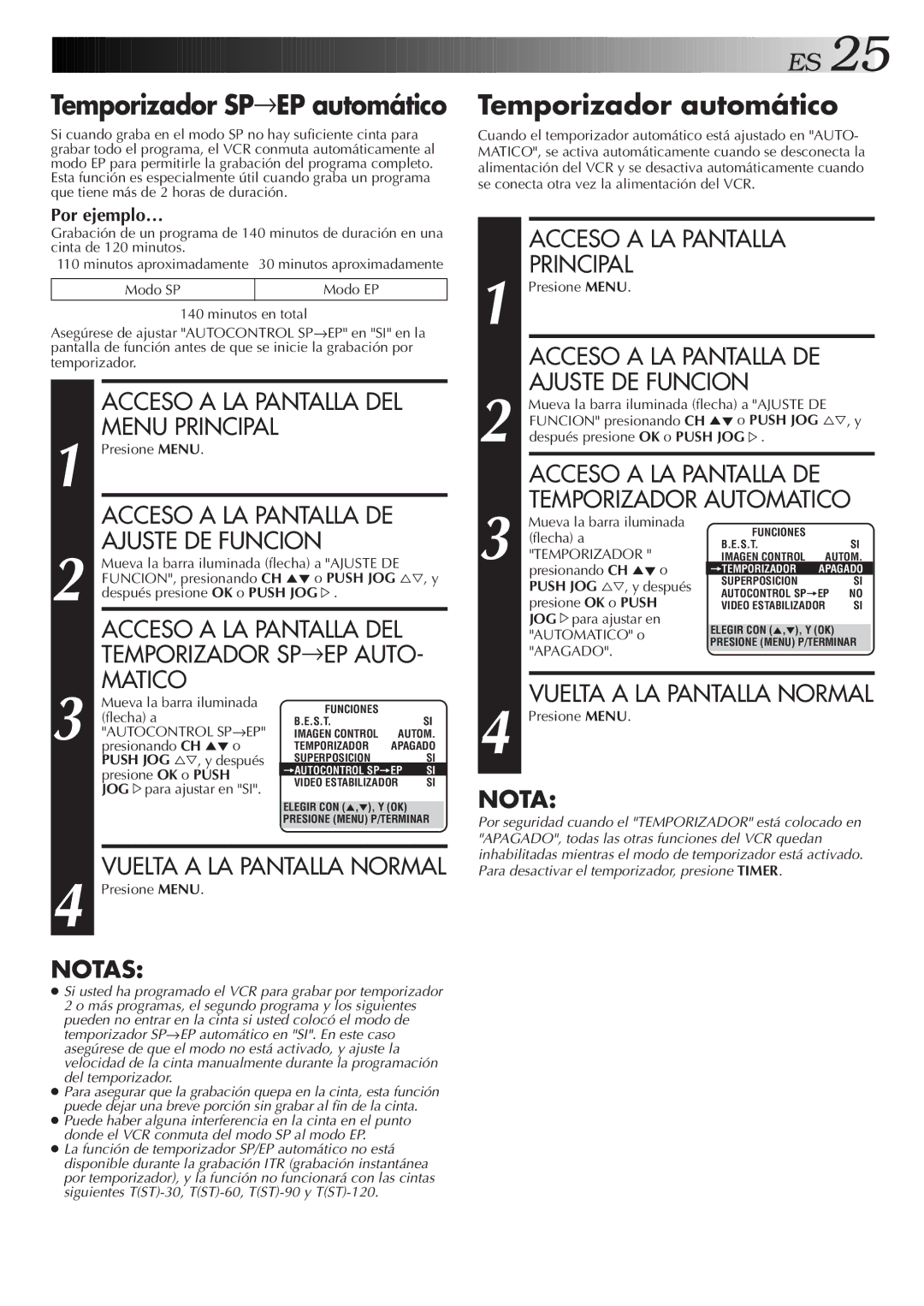 JVC HR-J4006UM manual Temporizador automático 