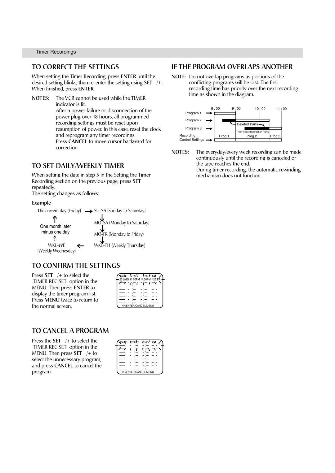 JVC HR-J4010UM manual To Correct the Settings 