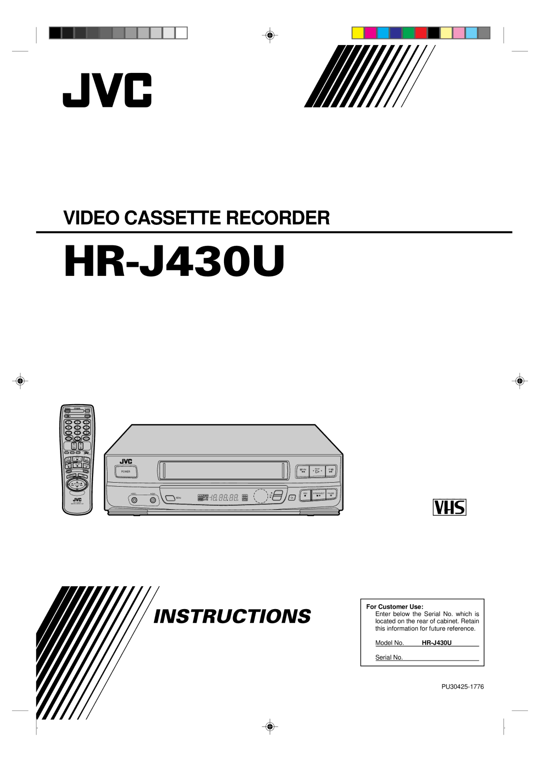 JVC HR-J430U manual 