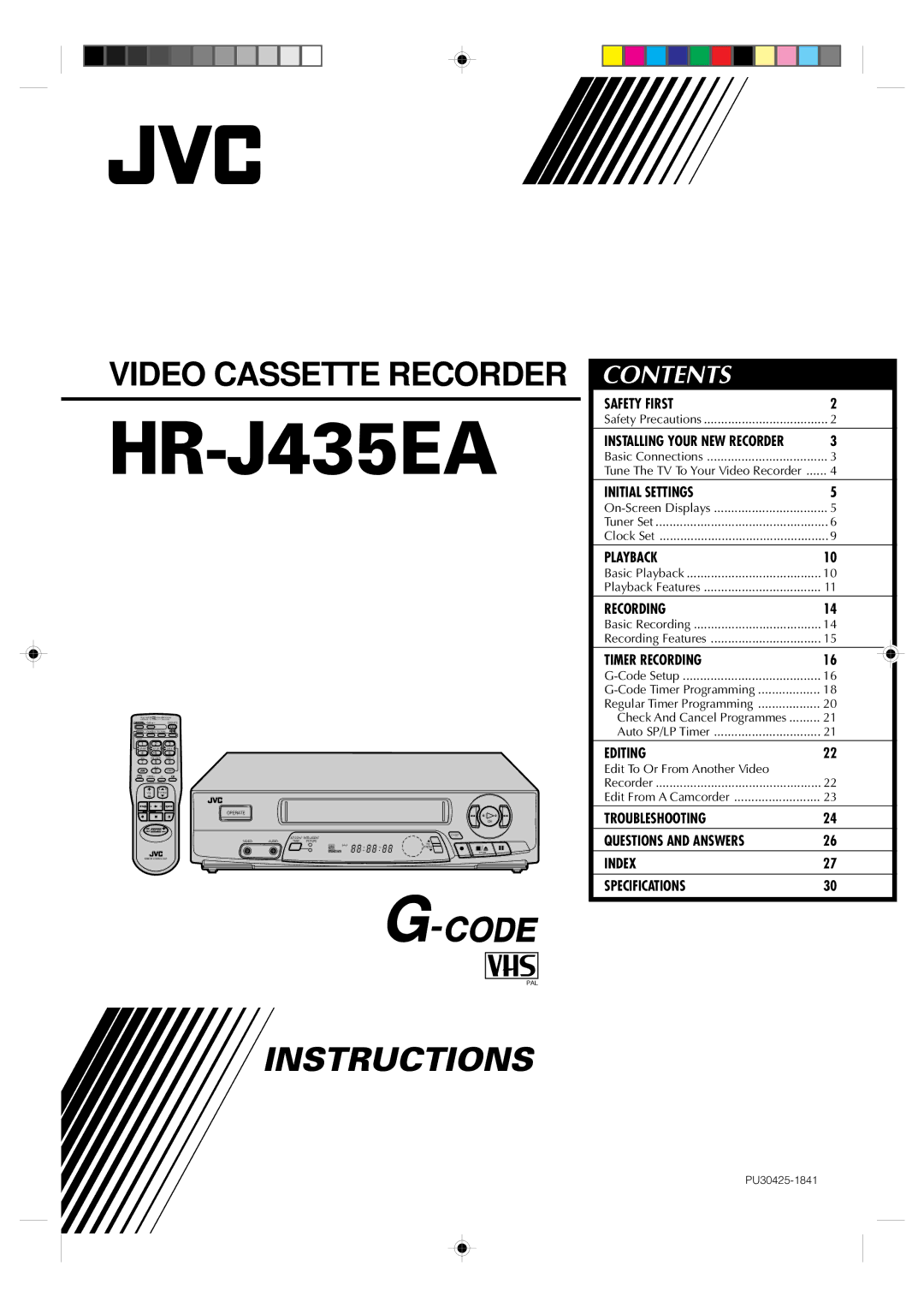 JVC HR-J435EA specifications 