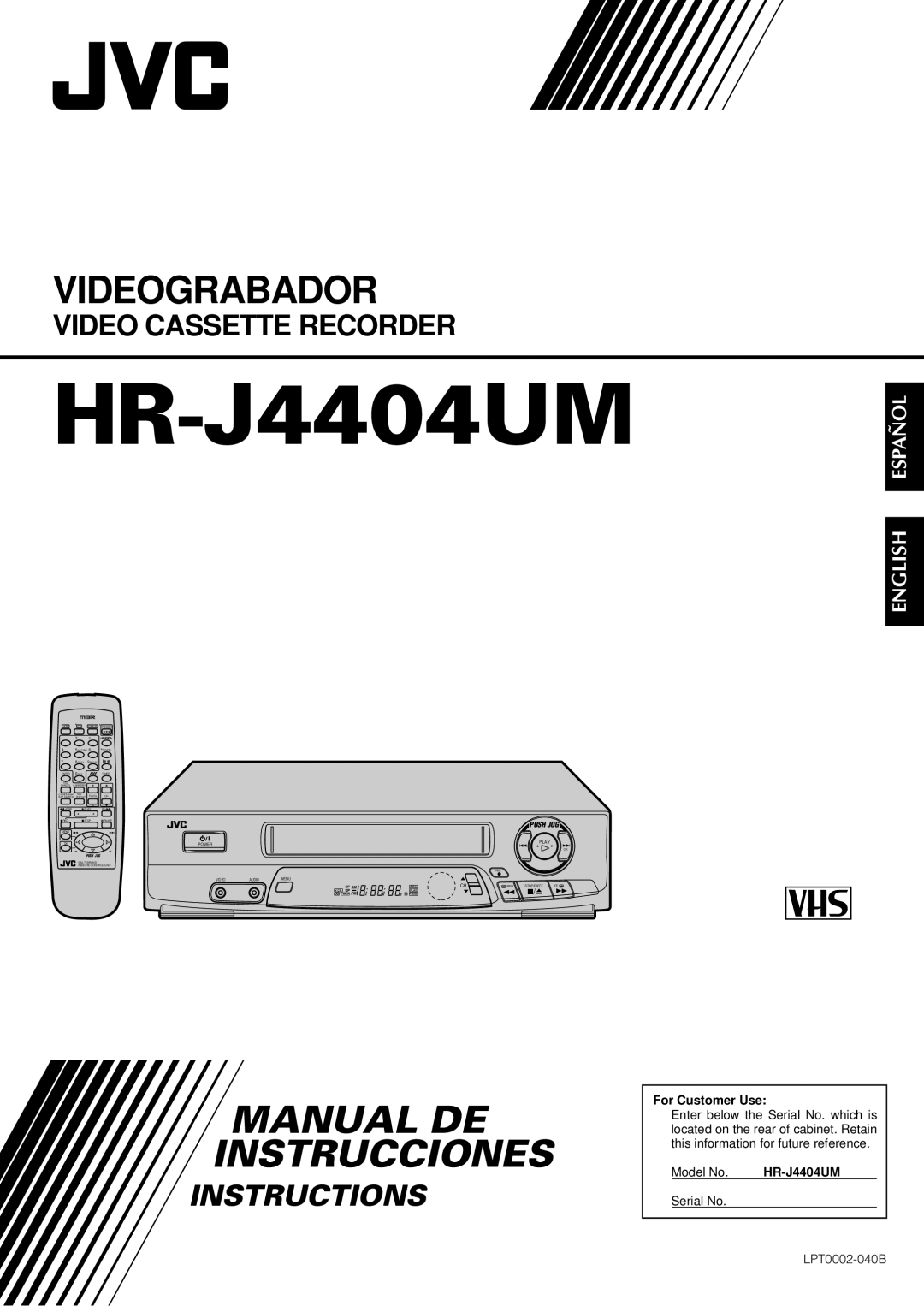 JVC HR-J4404UM manual 