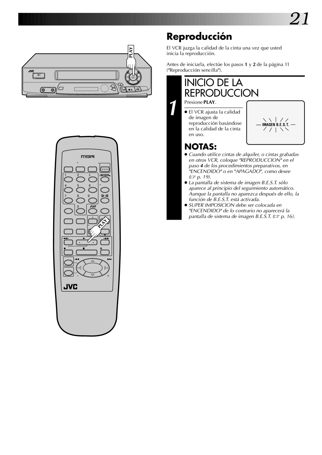 JVC HR-J4404UM manual Reproducción, Reproduccion, En la calidad de la cinta En uso 