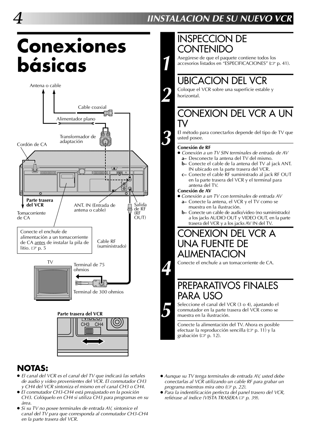 JVC HR-J4404UM manual Conexiones Básicas 