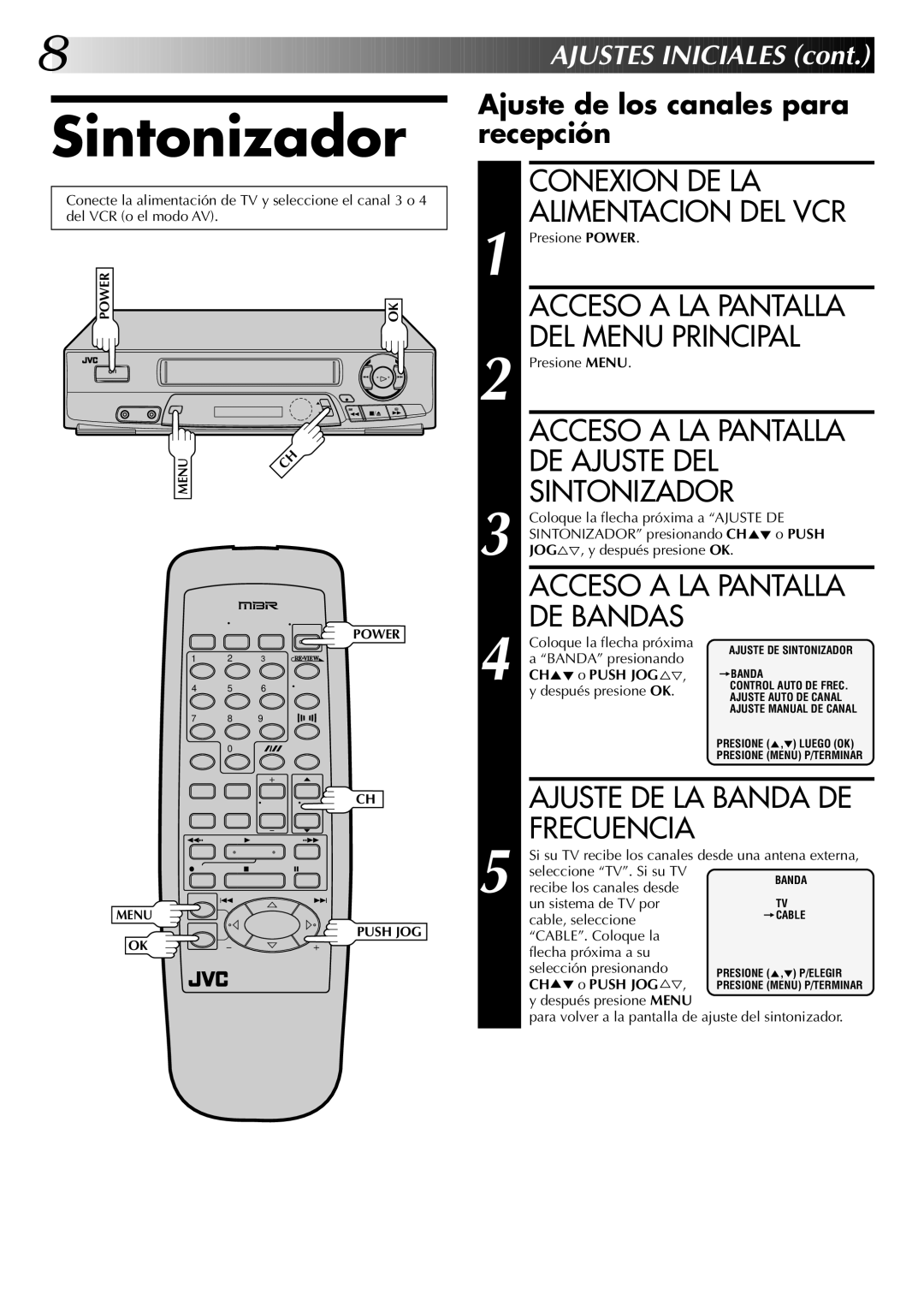 JVC HR-J4404UM manual Sintonizador 