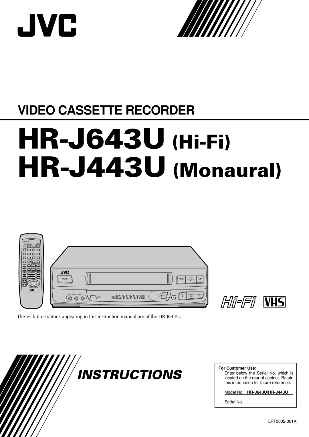 JVC instruction manual HR-J643U HR-J443U 