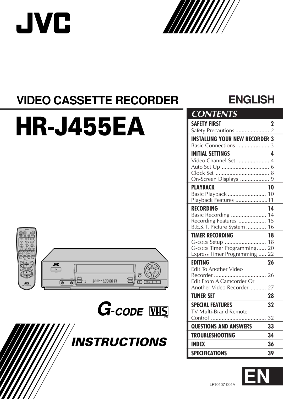 JVC HR-J455EA specifications 