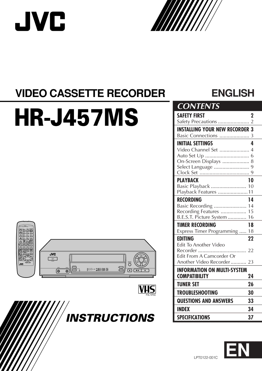 JVC HR-J457MS specifications 