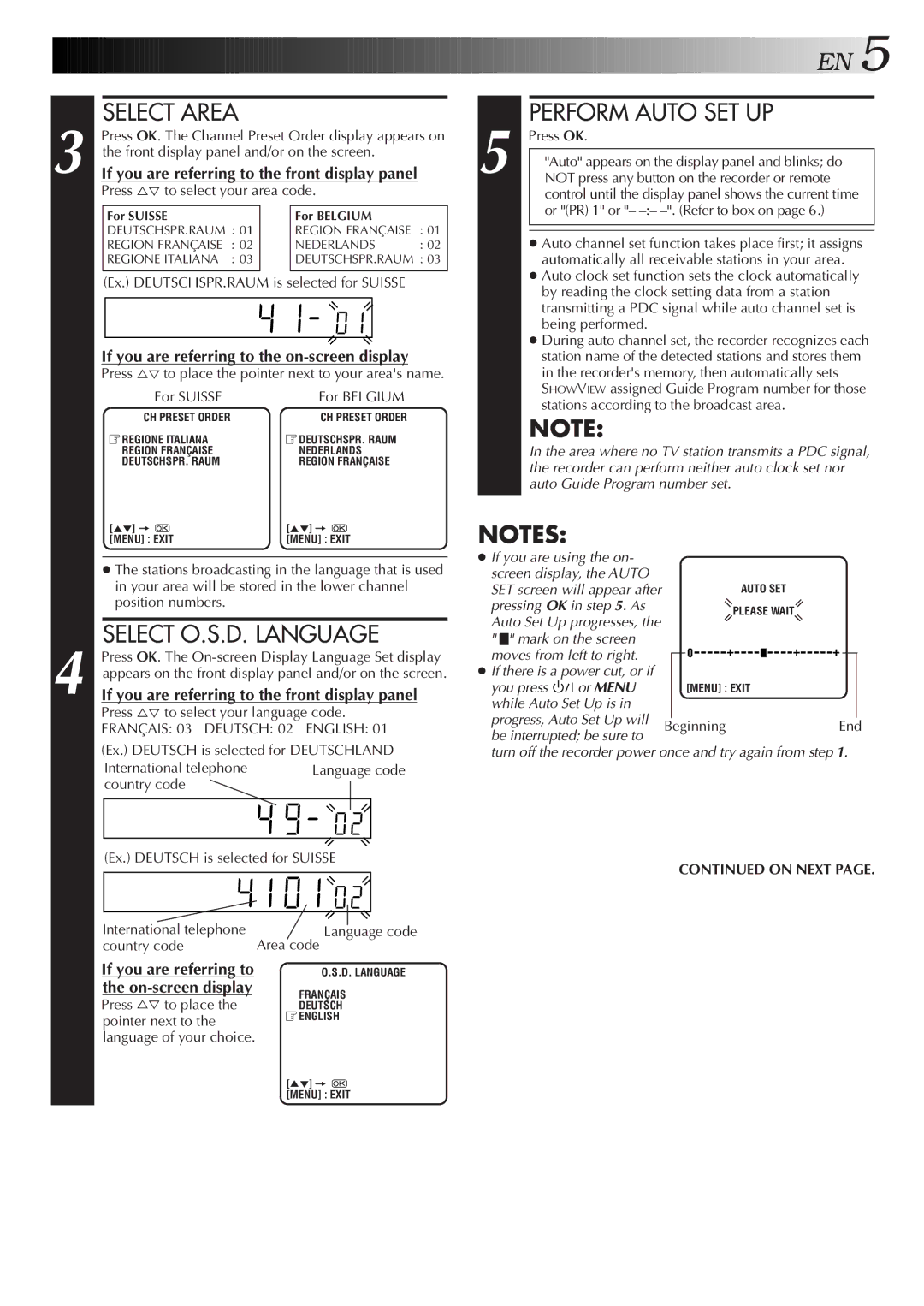 JVC HR-J258E, HR-J458E specifications For Suisse For Belgium 