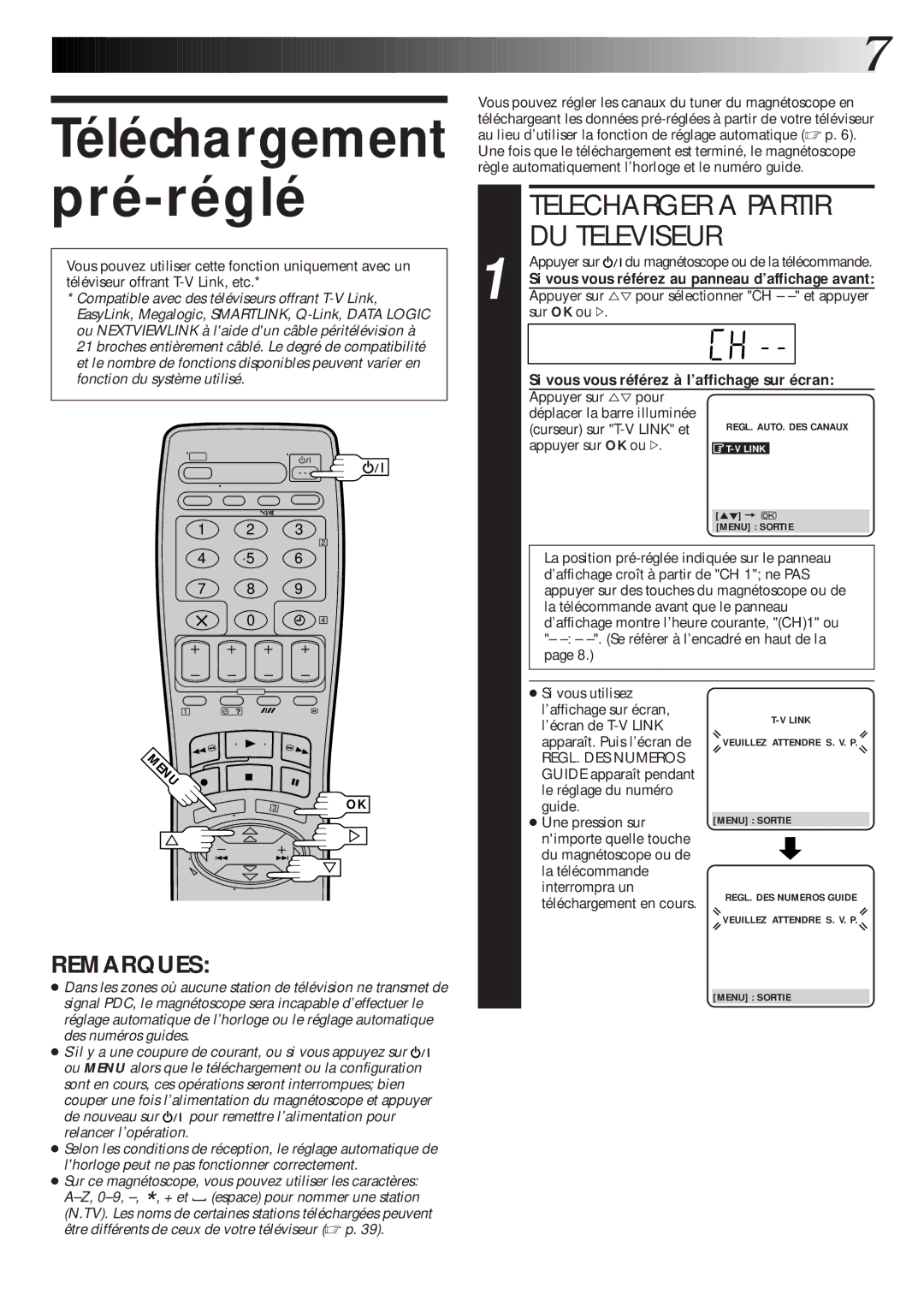 JVC HR-J660MS, HR-J460MS, HR-J260MS manual Telecharger a Partir, DU Televiseur 