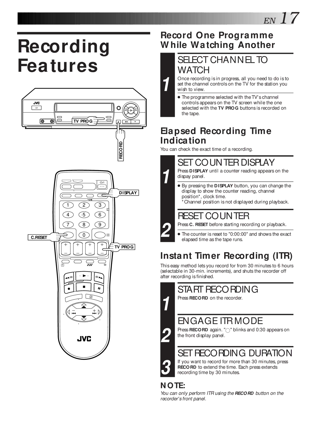 JVC HR-J461MS specifications Recording Features 