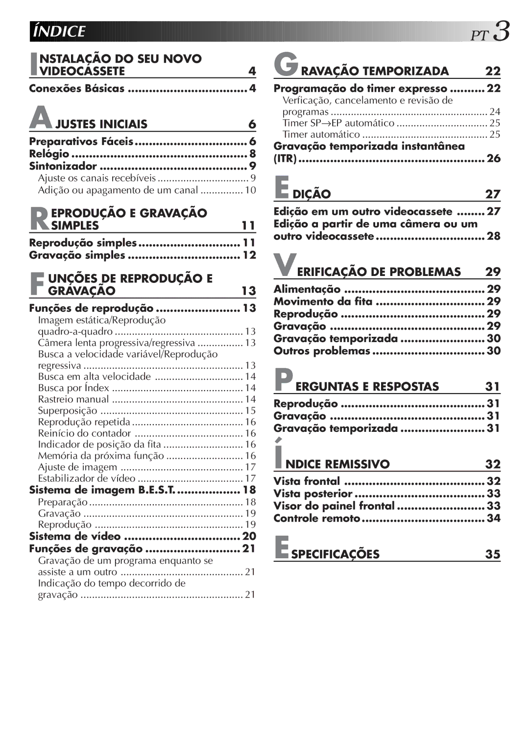 JVC HR-J474M manual Índice 