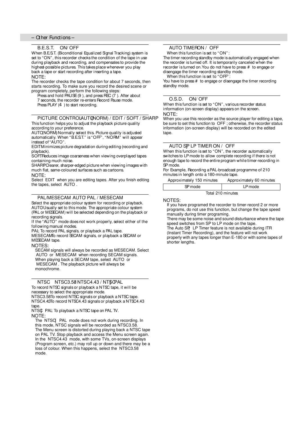 JVC HR-J481MS, LPT0591-001A manual When this function is set to on, When this function is set to OFF 