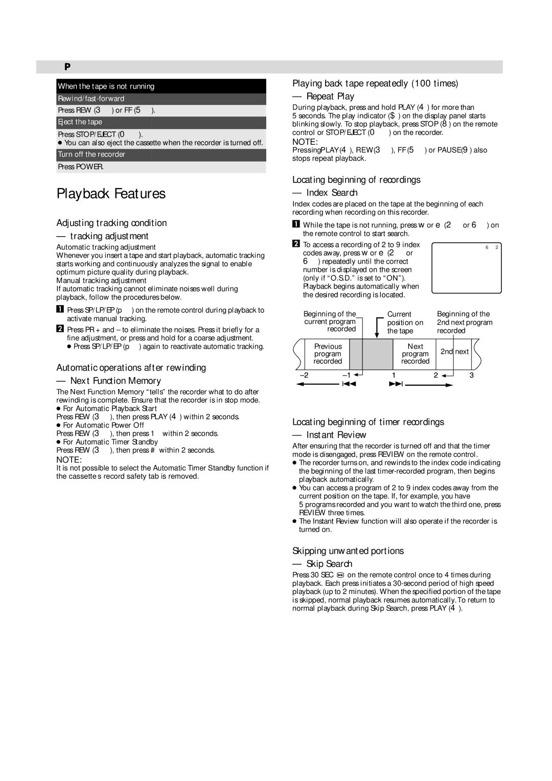 JVC HR-J481MS, LPT0591-001A manual Playback Features 