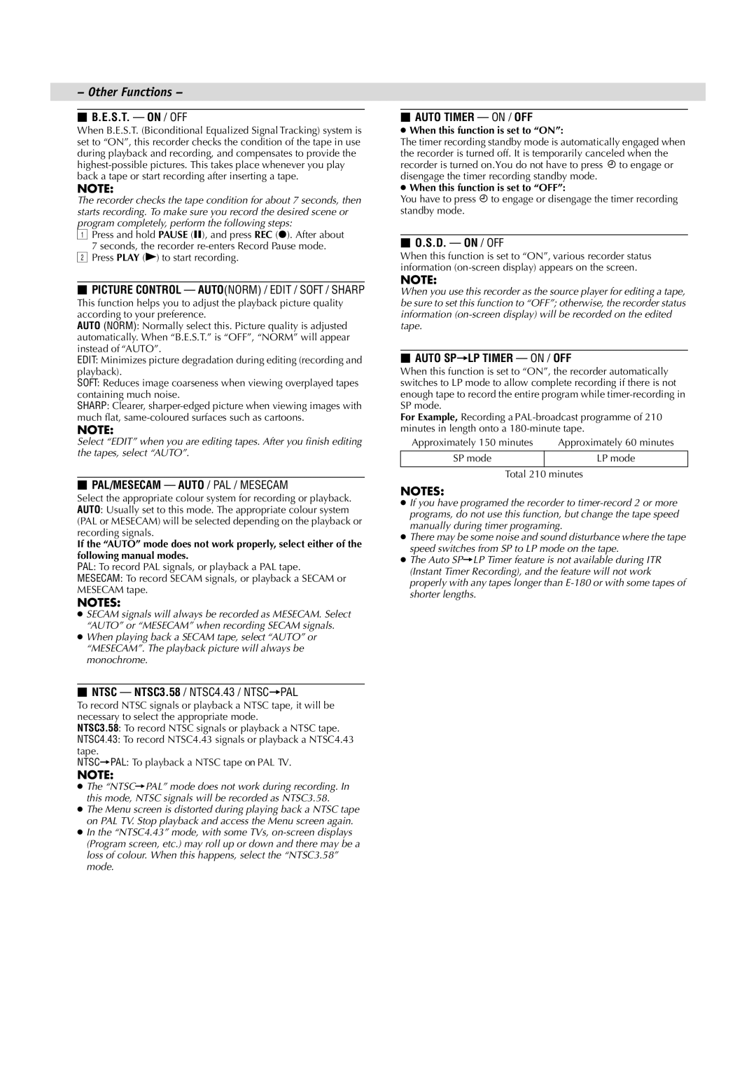 JVC HR-J491MS, LPT0684-001A manual When this function is set to on, When this function is set to OFF 