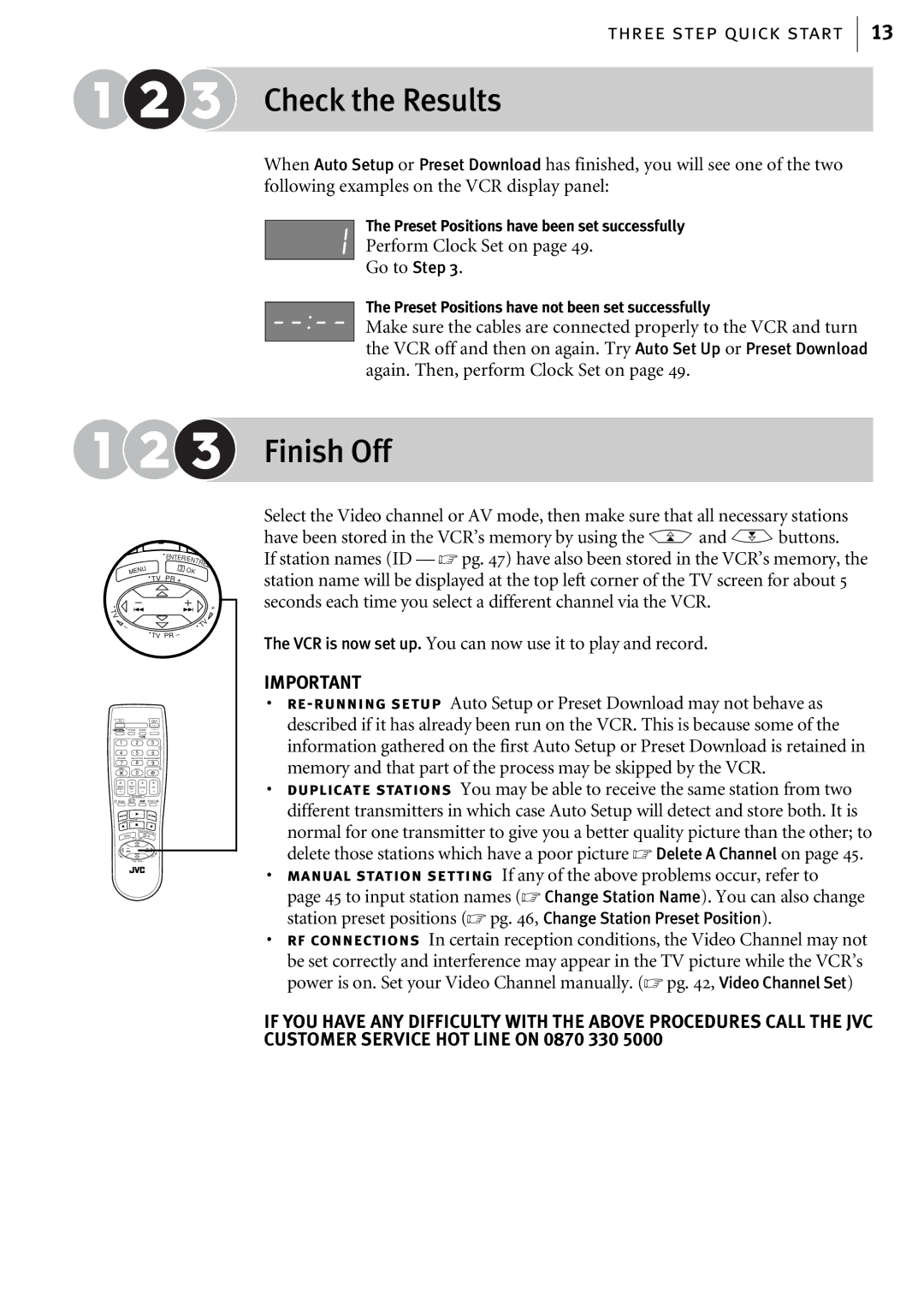 JVC HR-J580EK manual Check the Results, Finish Off 