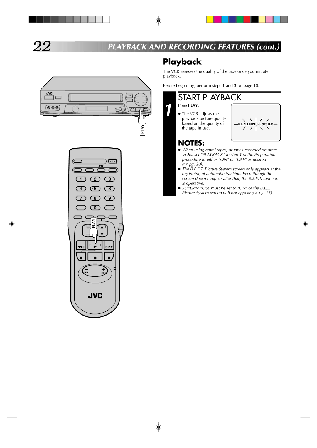 JVC HR-J6003UM manual Playback, Before beginning, perform steps 1 and 2 on, Tape in use 