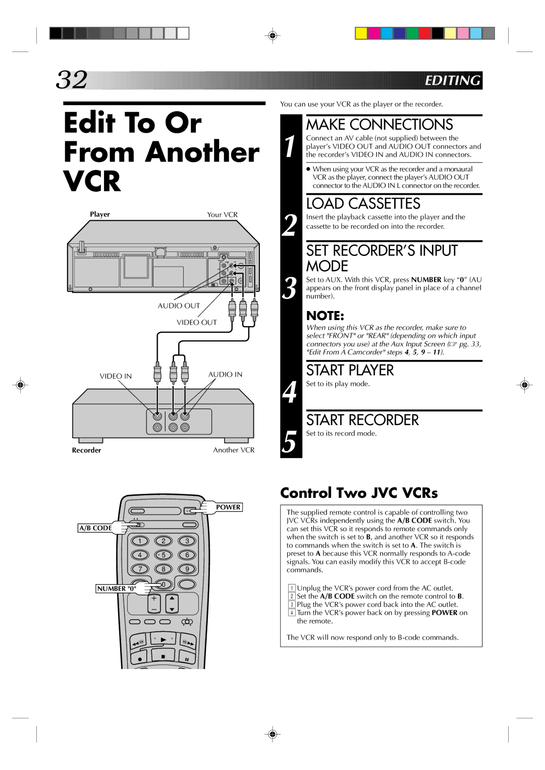 JVC HR-J630U manual Edit To Or From Another 