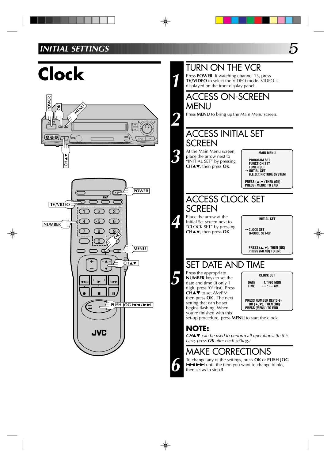 JVC HR-J631T manual Clock 