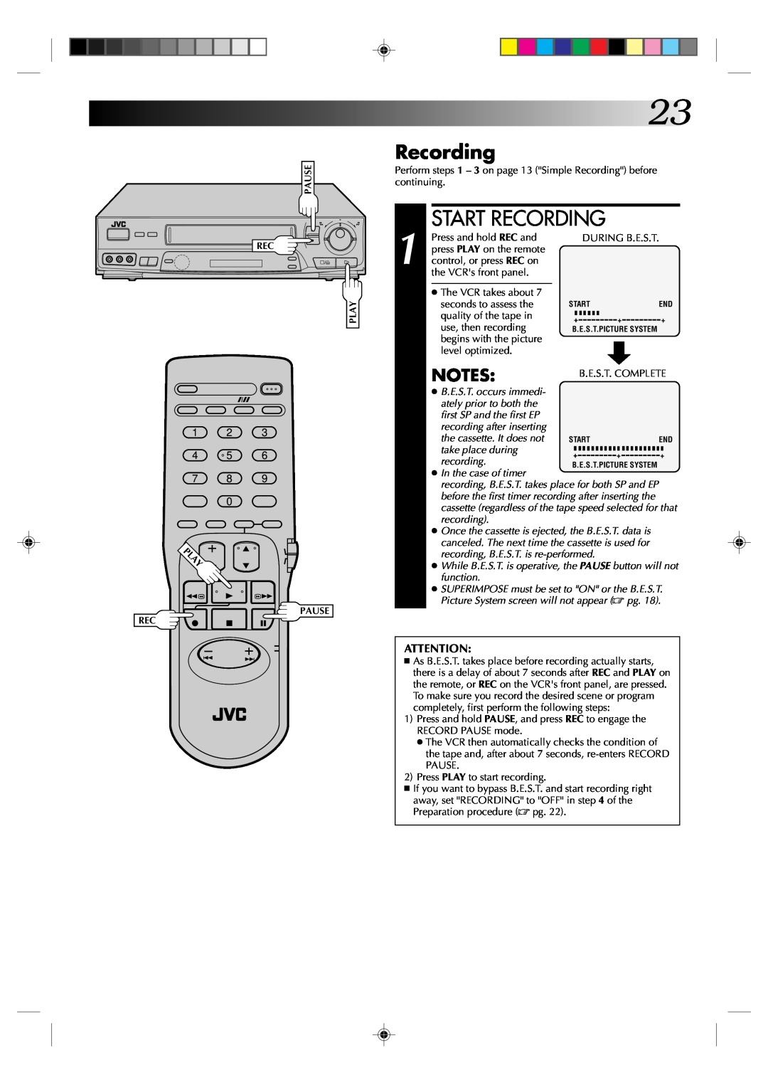 JVC HR-J631T manual Start Recording, the cassette. It does not, take place during, recording 