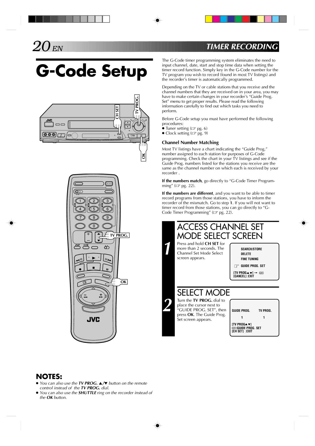 JVC HR-J635EA specifications Code Setup, Access Channel SET Mode Select Screen 