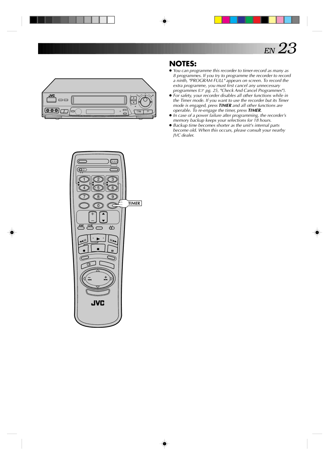 JVC HR-J635EA specifications Timer 