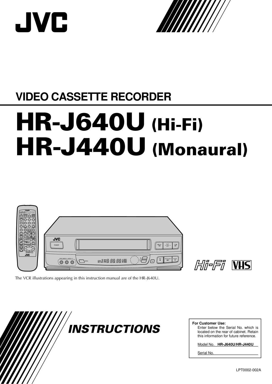 JVC instruction manual HR-J640U HR-J440U 