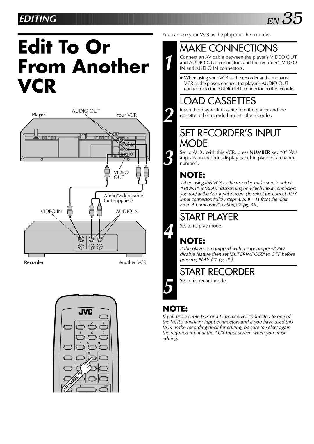 JVC HR-J642U manual Edit To Or From Another 