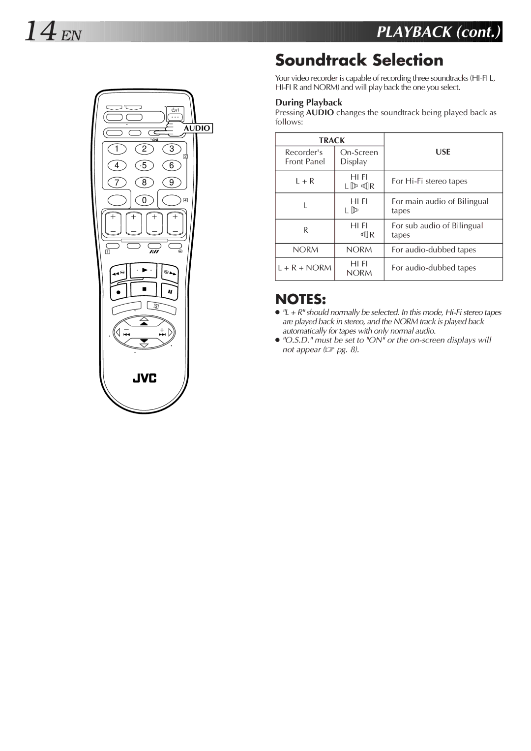 JVC HR-J657MS specifications Soundtrack Selection 