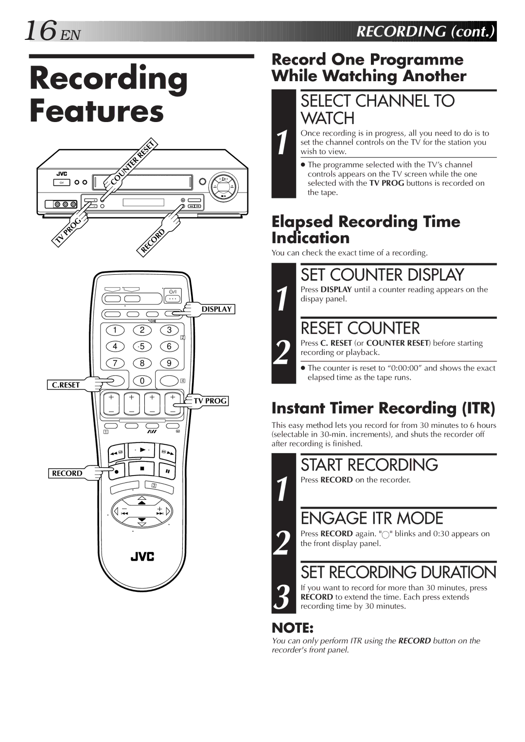 JVC HR-J657MS specifications Recording Features 