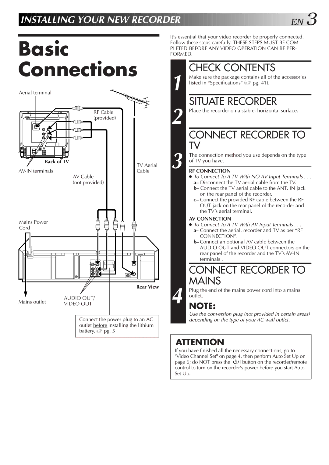 JVC HR-J657MS specifications Basic, Connections 