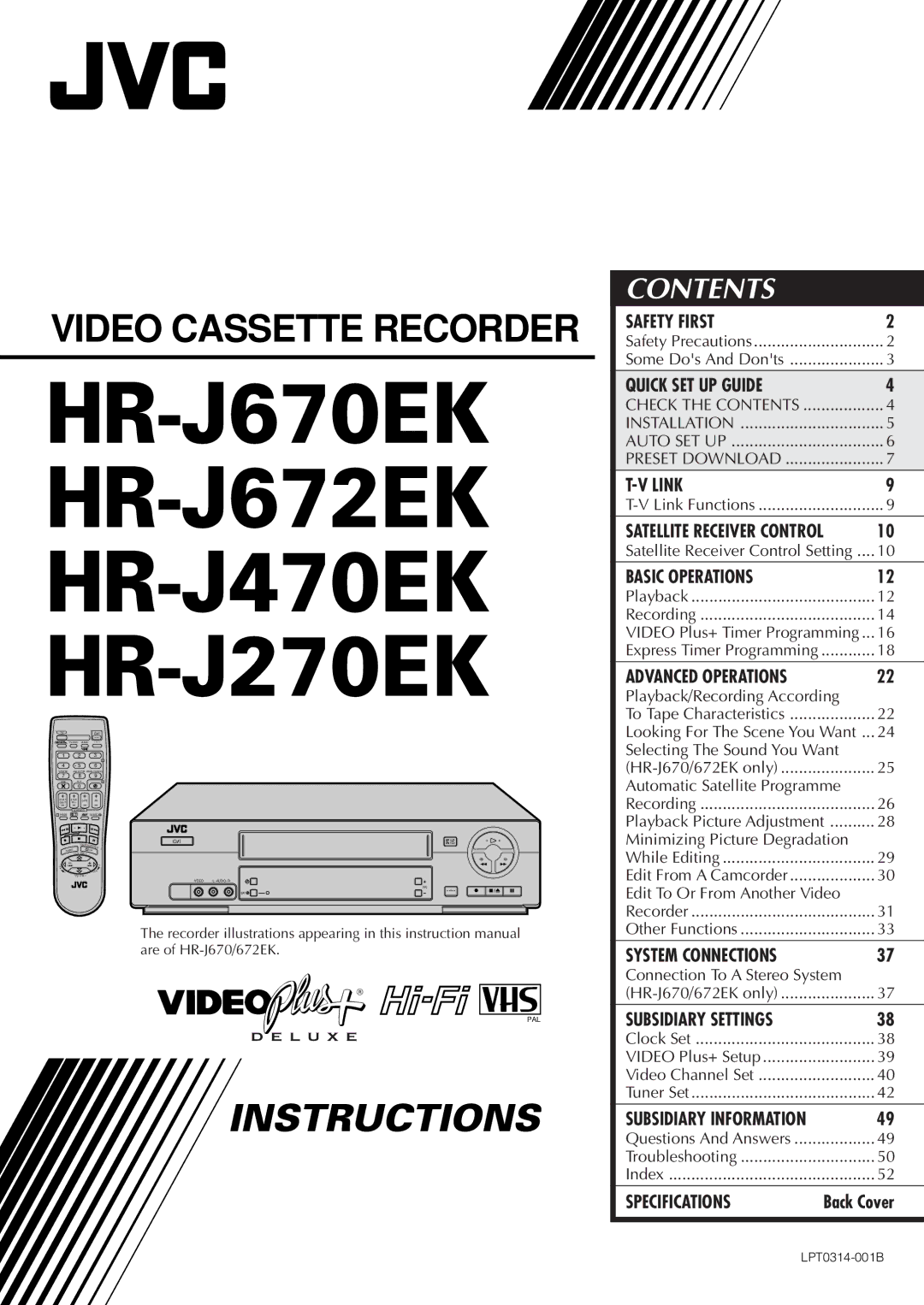 JVC setup guide HR-J670EK HR-J672EK HR-J470EK HR-J270EK 