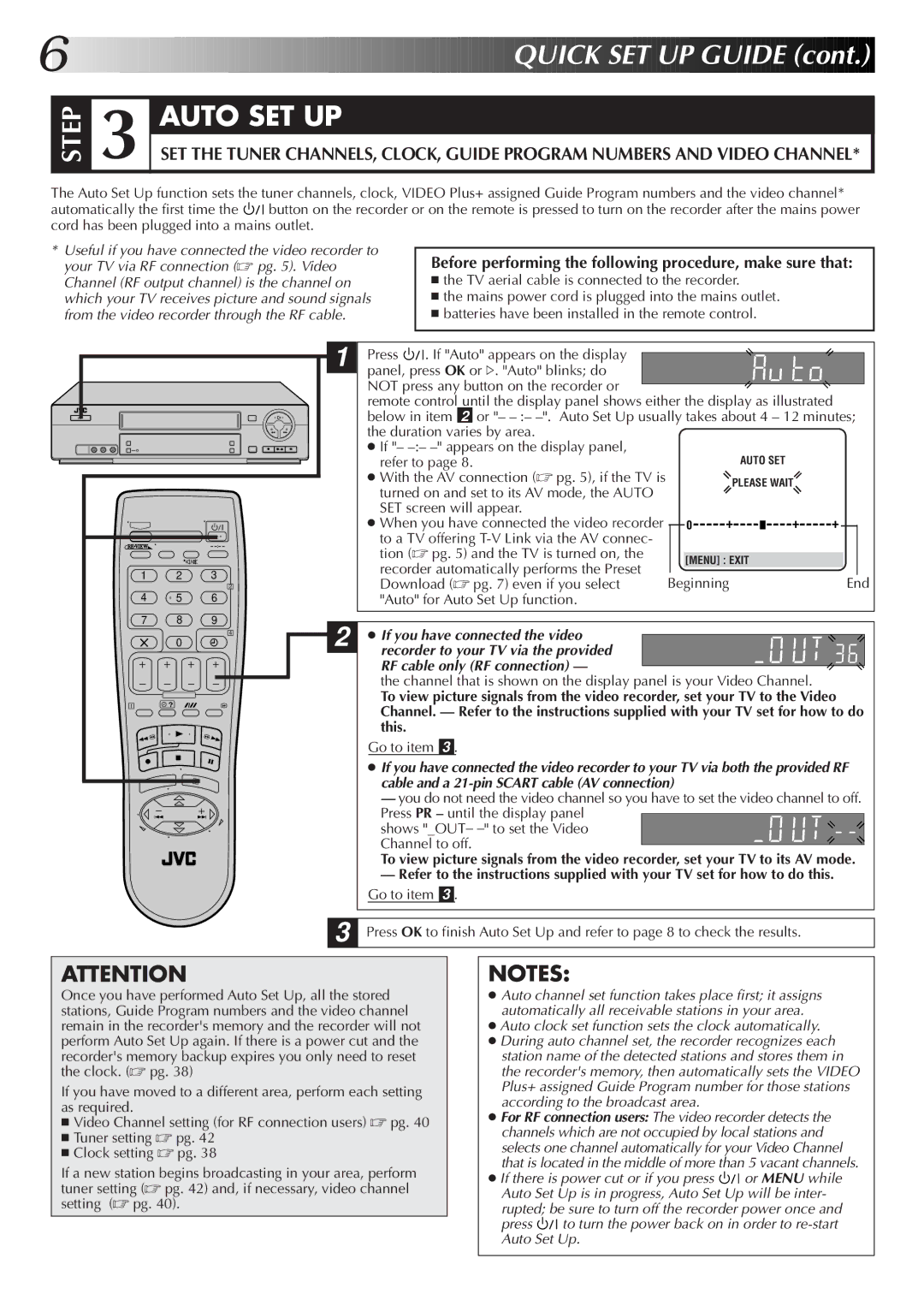 JVC HR-J470EK Before performing the following procedure, make sure that, Refer to, Tion pg and the TV is turned on 