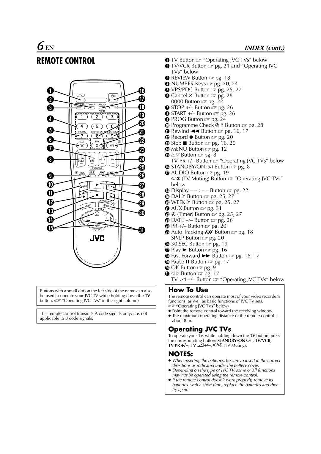 JVC HR-J270, HR-J673, HR-J470, HR-J472EU, HR-J672, HR-J671, HR-J272EU, HR-J674 instruction manual How To Use, Operating JVC TVs 