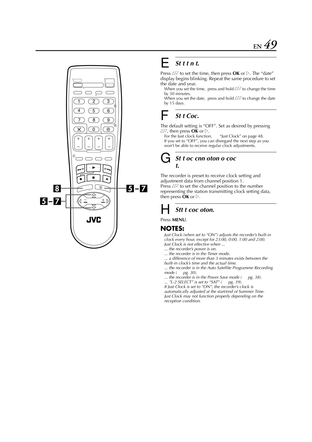 JVC HR-J673EU instruction manual Set the date and time, Set Just Clock, Set the source channel position for clock data 