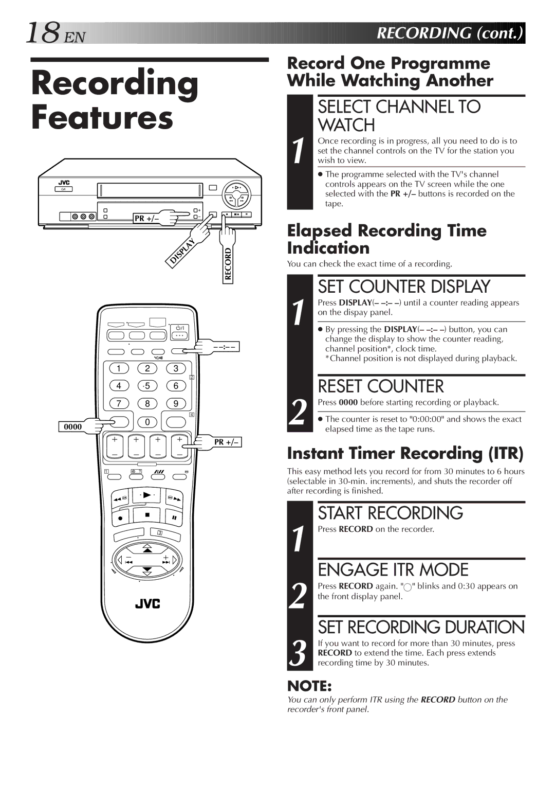 JVC HR-J677MS, HR-J777MS specifications Recording Features 