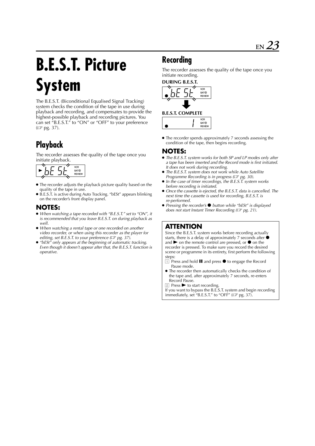 JVC HR-J680EU, HR-J681EU, HR-J682EU, HR-J587EU, HR-J588EU, HR-J589EU instruction manual Playback, Recording 