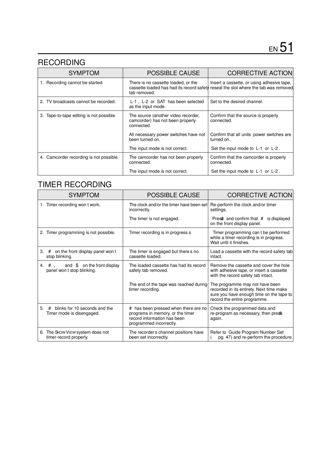 JVC HR-J680EU, HR-J681EU, HR-J682EU, HR-J587EU, HR-J588EU, HR-J589EU instruction manual Recording 