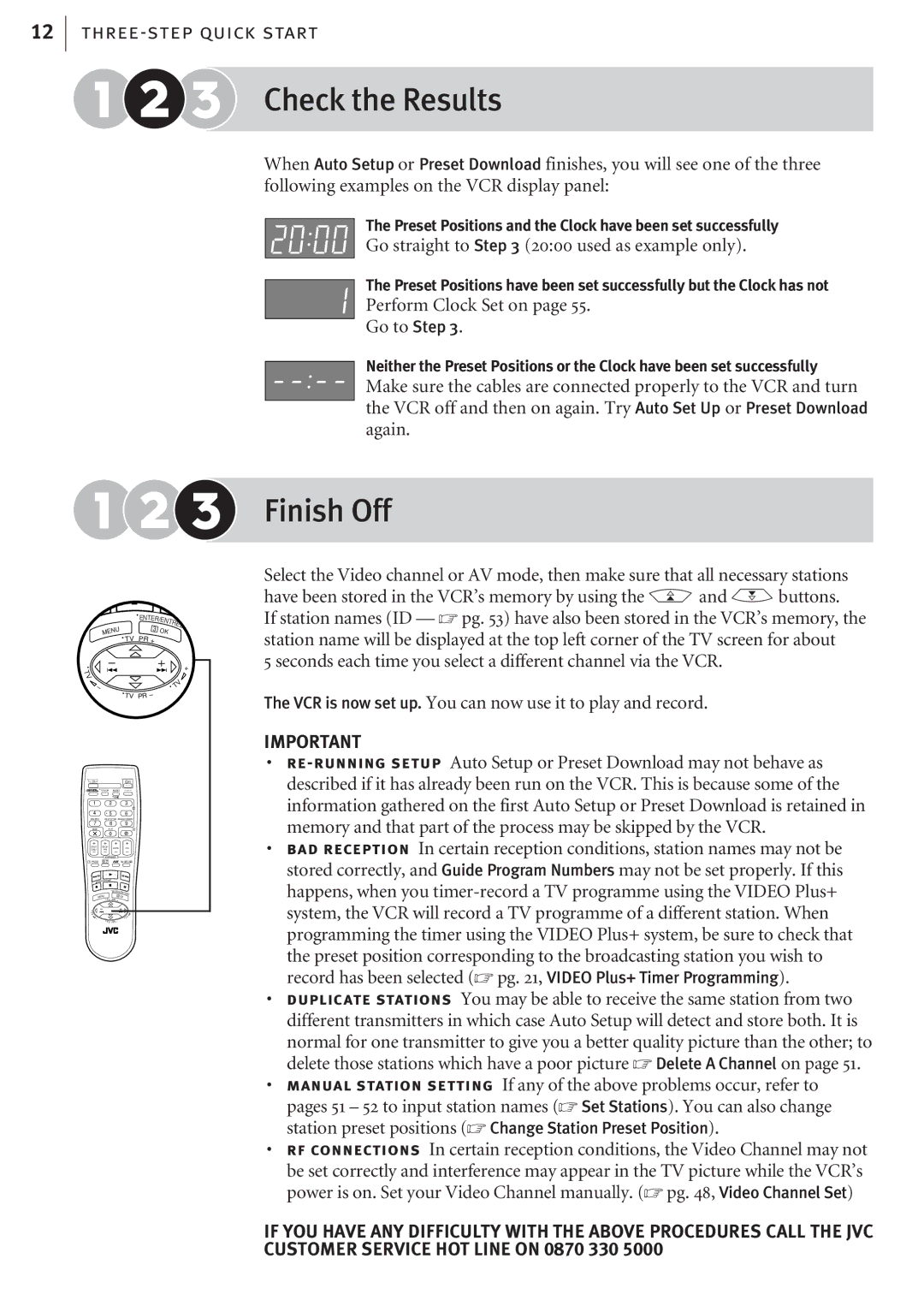 JVC HR-J682EK, HR-J680EK manual Check the Results, Finish Off 